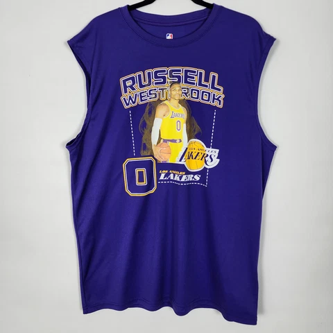 NBA UNK Russell Westbrook Los Angeles Lakers #0 Mens XL Purple Tank Top Cover
