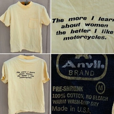 Camiseta De Colección Cuanto Más Aprendo Sobre Mujer Mejor Me Like Motocicleta M Años 70  Foto 1 de 4