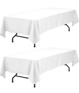White Classic Wealuxe White Tablecloth 60x126 - Rectangular 8 feet Table Cove... - Picture 1 of 1