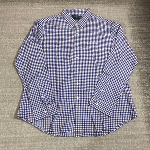 Ralph Lauren Shirt Mens 2XL XXL Button Up Purple Pony Blue Gingham Check - Picture 1 of 9