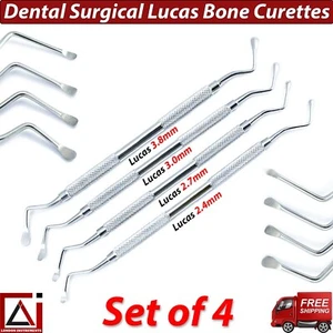 Set of 4 Surgical Lucas Curettes Restorative Instruments Surgery Bone Curette CE - Picture 1 of 6