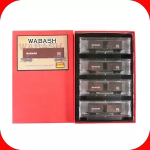 N Scale ***WABASH*** 40' Box Car Runner 4-Pack Set #6 --- Micro Trains 99300006 - Picture 1 of 7