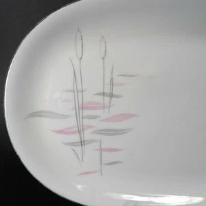 ER Germany Platter Sunset Pattern 50 Retro Cattails Pink Grey Pond Water Vintage - Picture 1 of 10