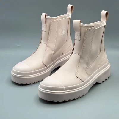 Converse Women's 6.5 Boots Platform Pink Leather Chelsea Youth 4.5 A12307C - Image 1 of 4