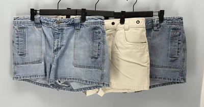 LOTE DE 3 Pantalones Cortos Route 66 Mujer XL 16/18 Denim y Sarga 3" Entrepierna Foto 1 de 4