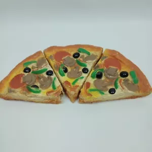 Vintage 1988 Pizza Realistic Play Food Supreme 3 Slices MTC Multi Toy Corp. - Picture 1 of 8