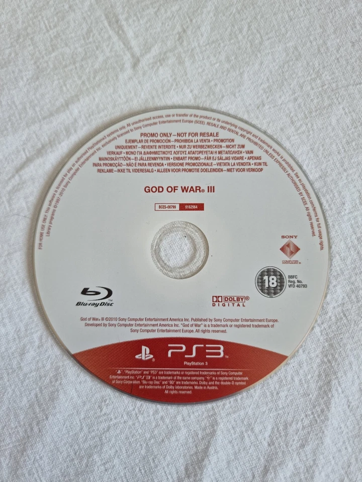 God of War 3 (PlayStation 3) Full Game Promo PS3 - Image 1 of 1