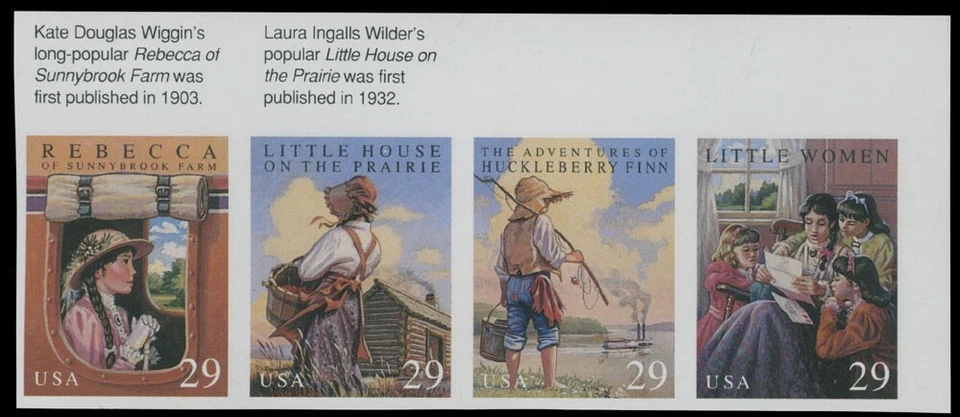 1993, USA CLASSIC BOOKS, IMPERF PROOFS OF 29C IN SE-TENANT STRIP, NH, SC.#2788P - Image 1 of 2