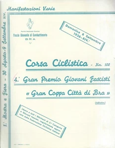 Großer Cup Stadt Bra - Radrennen Junge Faschisten 1936 Ausstellung und Messe - Bild 1 von 2