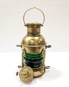 Nautical 10" Ship Boat Green Oil Lantern Collectible Decorative for Christmas - Picture 1 of 5