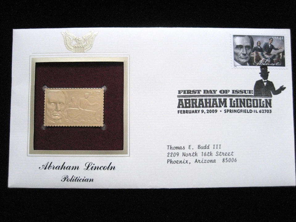USPS FDC 2009 - Abraham Lincoln Foto 1 de 3