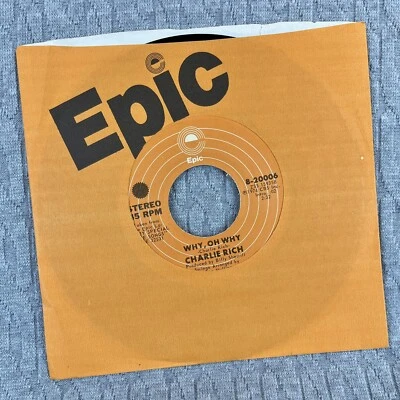 Vintage 45 RPM record Charlie Rich epic records, country western blues rock — 第 1/4 张图片