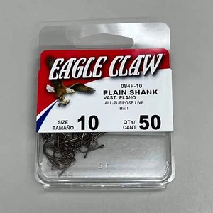 EAGLE CLAW Sharp Plain Shank All Purpose Live Bait Holder Bronze #10 50pc 084F-1 - Picture 1 of 7