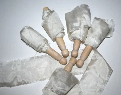 Silk Ribbon Yarn hand dyed White shade on spool 5 yards 1.5 inch wide - Image 1 of 3