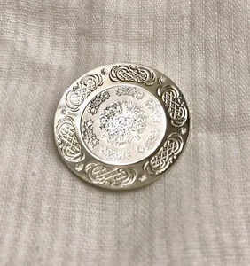 Sterling Silver Dollhouse Miniature Engraved Swirls & Floral Platter Or Plate - Picture 1 of 2