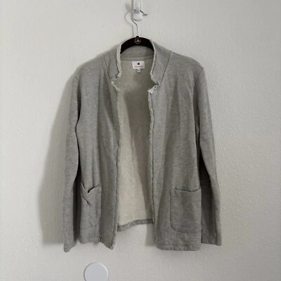 Suéter cárdigan Sundry para mujer talla 0 (XS) gris bordado corazón frente abierto Foto 1 de 4