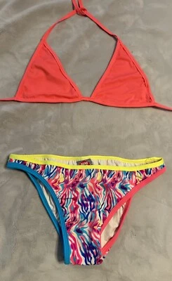 Traje de baño UJENA de colección años 80 2 piezas cintura de bikini fluorescente 30-34 M/L nuevo sin etiquetas Foto 1 de 4