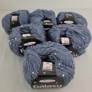 Blue GALAXY Yarn Sequin Wool Blend Sparkle King Cole 3255 Capri Soft 50g NOS - Picture 1 of 6