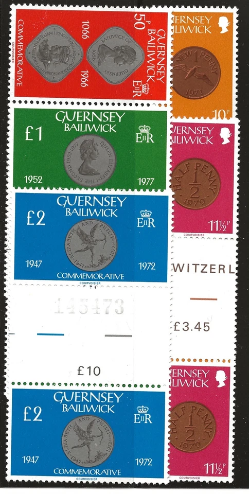 Guernsey Scott #199-203, Gutter Pairs 1980 Complete Set FVF MNH - Image 1 of 1