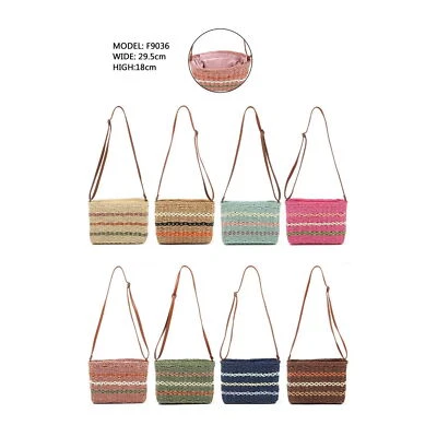Women's Ladies Handbag Summer Beach Woven Straw Bag Round Rattan Shoulder Bag UK - Image 1 of 2