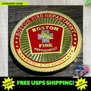 Moneda Desafío BOSTON FD Departamento de Bomberos de Massachusetts 1ª en la Nación - Imagen 1 de 3