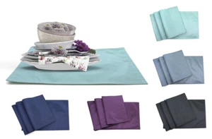 Aiking Home (Set of 4) Solid Poly Faux Silk Placemat, 13-Inch by 19-Inch - Picture 1 of 21
