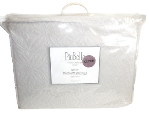 Piubelle Paisley Textured Matelasse Bedspread Coverlet Queen Off-White Portugal