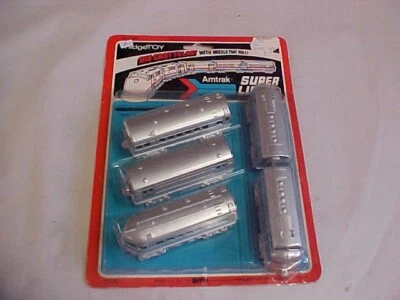 1981 Vintage Midgetoy Amtrak Super Line Diecast Set No. 1940 Sealed Blue Back - Image 1 of 3