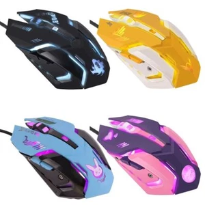 LED Optical Mice USB 2400 DPI Mute Mouse Wired Mouse Silent Mouse Gaming Mouse - Picture 1 of 17