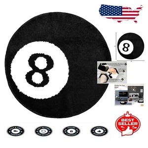 Trendy 32-Inch Hypebeast 8 Ball Rug - Retro Indoor Area Rug for Y2K Decor - Picture 1 of 10