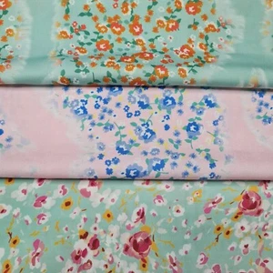 Silky Satin Fabric Floral Printed 55" Wide Sold By Metre - Picture 1 of 15