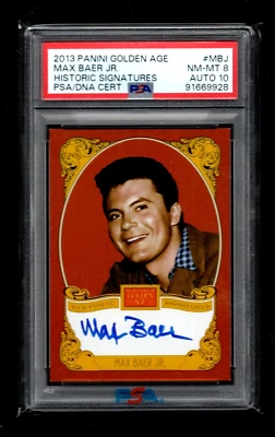 2013 Golden Age Historic Signatures MAX BAER JR. Autograph PSA DNA 8 10 - Image 1 of 2