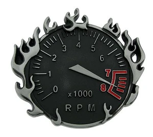 Hombres Mujeres Cinturón Hebilla Velocímetro Metal Moda Tatuaje Gótico Llameante Tribal - Imagen 1 de 2