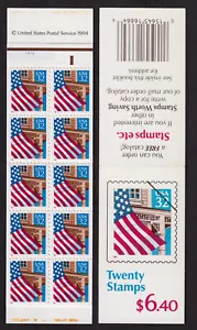 1995 Flag over Porch Sc BK226 mint booklet of 20 (2916a) plate number 11111 - Picture 1 of 1
