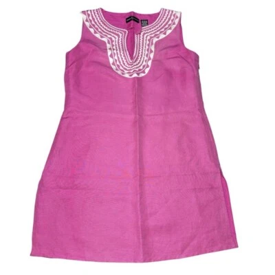 Платье Dana Buchman розовое без рукавов льняное шелковая смесь женское размер 4 - Изображение 1 из 4