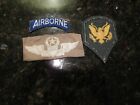 3 Vintage Us Army Blue White Airborne Green Eagle And Khaki Uniform Patches
