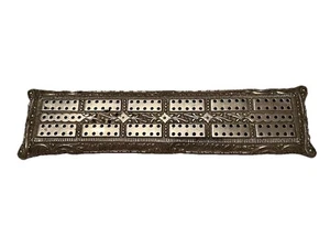 Vintage Cast Metal Cribbage Game Board Footed Ornate Detail Unique 9” x 2.5” - Picture 1 of 5