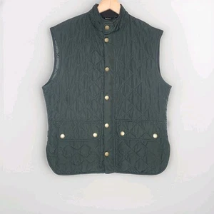 Barbour Lowerdale Gilet Men's Size XL Dark Green Vest Quilted Full Zip Snap - Picture 1 of 13