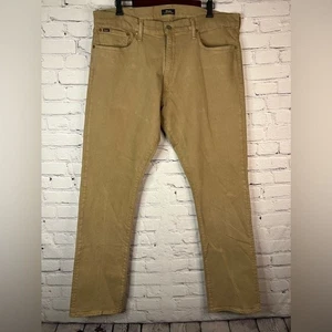 Polo Ralph Lauren The Varick Slim Straight Beige Brown Designer Men Jeans 38x34 - Picture 1 of 11