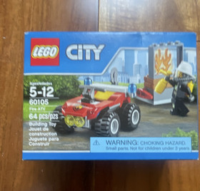 LEGO City Fire ATV 60105 Complete Set 64 pcs 5-12 Firefighter Plastic Box