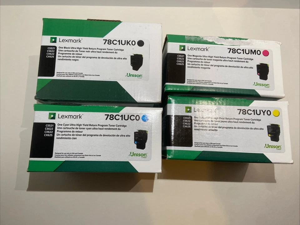 *NEW* Lexmark 78C1XK0, 78C1XM0, 78C1XY0, 78C1XC0 High Yield Toner Sealed - Image 1 of 1