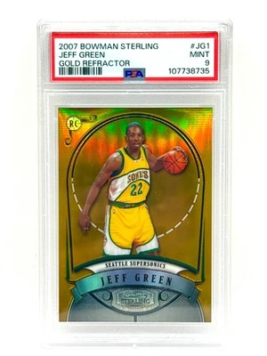 2007-08 Bowman Sterling - Jeff Green #JG1 Gold Refractor /99 PSA 10 (RC) - Image 1 of 2