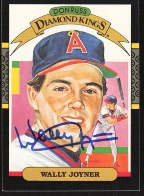 Tarjeta firmada Donruss Diamond King Wally Joyner 1986 automática California Angels #1 Foto 1 de 2