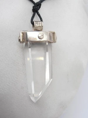 Ciondolo in Argento 925 con Cristallo di Rocca (Quarzo ialino) - Pietra Dura - Immagine 1 di 4