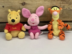 Disney Arcotoys Pooh And Friends Beanie Plush Set of 3 - Pooh Tigger Piglet - Picture 1 of 24