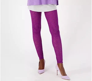 LOGO Lori Goldstein Stretch Spitzen Leggings - Sparkling Grape - Petite 3X - NEU - A398011 - Bild 1 von 2