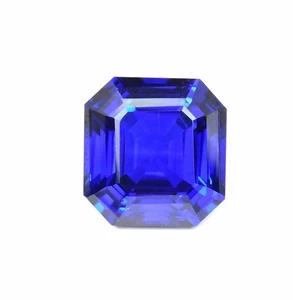 9.06 Ct AAA+ Certified Natural Rare Lustrous Blue Tanzanite Asscher Gemstone - Picture 1 of 6