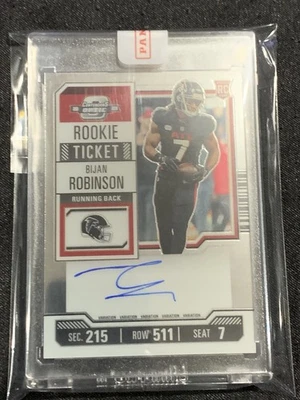 Bijan Robinson 2023 Playoff Contenders Optic Rookie Ticket Variation Auto - Image 1 of 4