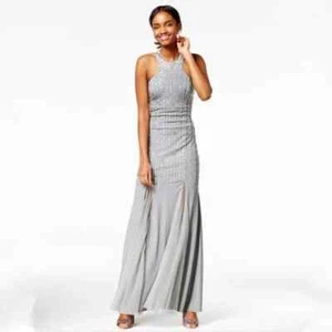 Say Yes To The Prom Cute Gray Prom Dress ' Embellished Mermaid Gown - Picture 1 of 8