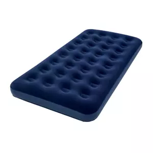 Navy Blue Single Inflatable Mattress Bed Guest Camping Blow Up Air Bed Sleeping - Picture 1 of 4